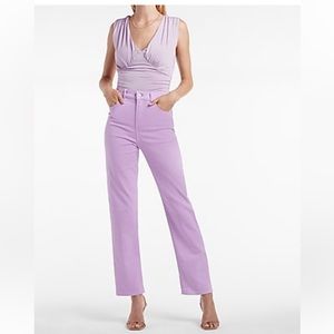 Super high rise modern straight jeans - purple